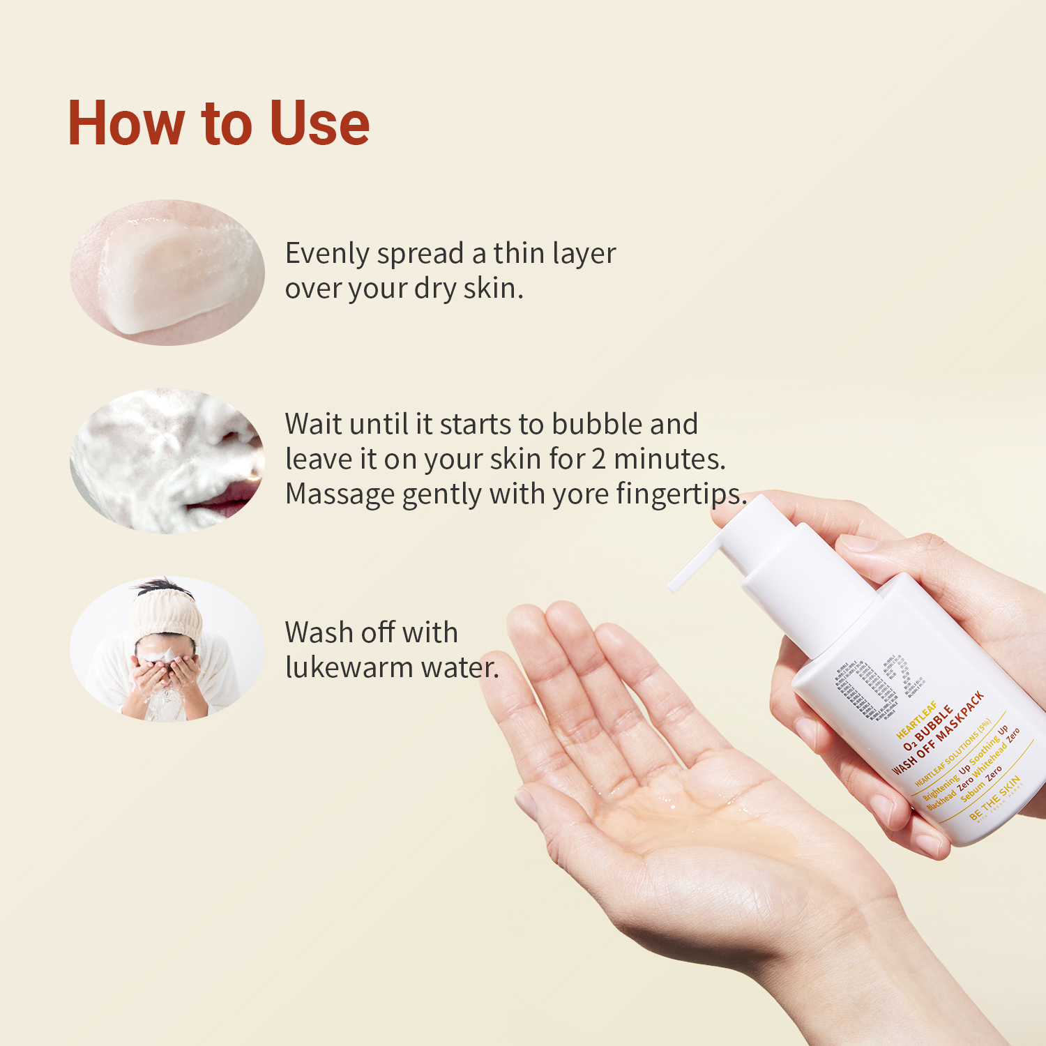 [Be The Skin] Heartleaf O2 Bubble wash off maskpack 120g