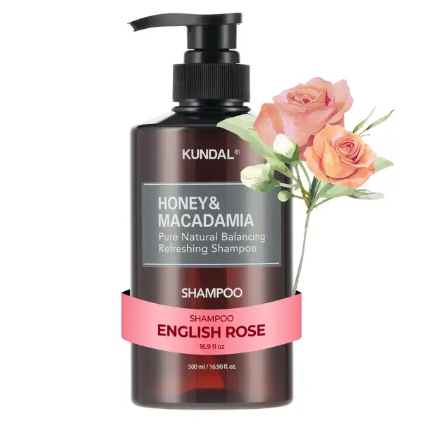 Honey & Macadamia Natural Shampoo 500ml #English Rose