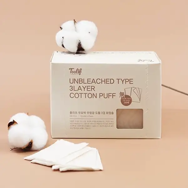 Unbleached 3-Layered Cotton Pads (100 pads)