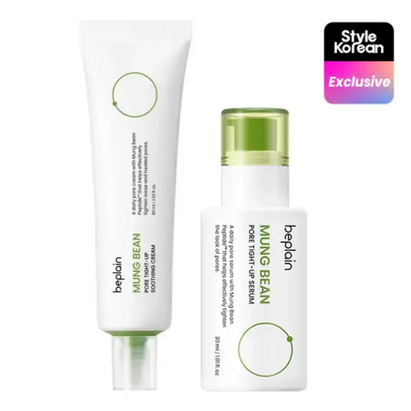 Mung Bean Pore Tight-Up Soothing Serum & Cream Duo