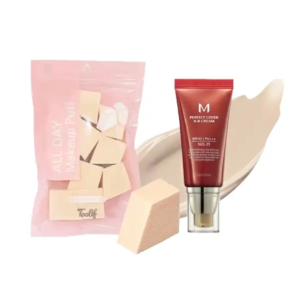 Full Coverage Base Duo (Puff + Covering BB Cream #21 Light Beige)