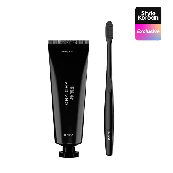 Cha Cha Charcoal Toothpaste + Toothbrush Set