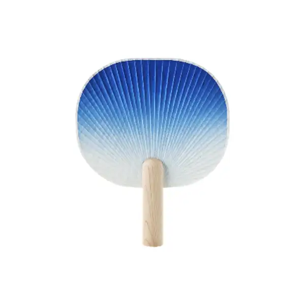 Indigo Hanji Round Fan