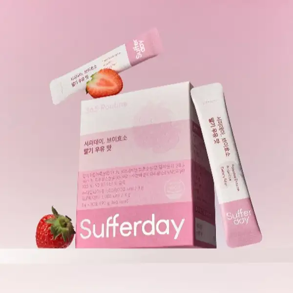 SufferDay, V Enzyme Strawberry Milk (30 sticks)
