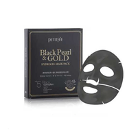 [Petitfee] Гидрогелевая маска Black Pearl & Gold Hydrogel Mask Pack 5шт