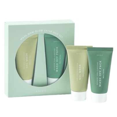 [AXIS-Y] Набор смываемых масок-миниатюр Mask Now Glow Later( Mugwort Pore Clarifying Wash Off Pack(30ml) + New Skin Resolution Gel Mask(30ml)
