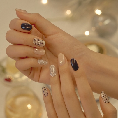 [EDGEU] Гель-лак наклейки для маникюра Formal Tweed Nail Strips