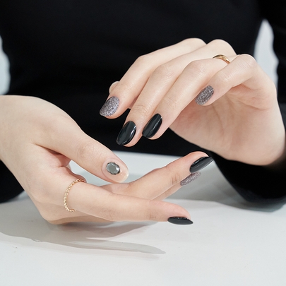 [EDGEU] Гель-лак наклейки для маникюра Vampire Black Nail Strips