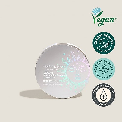 [Mary&May] Сияющий солнцезащитный кушон с ниацинамидом Vegan Niacinamide Panthenol Sun Cushion SPF50+ PA++++