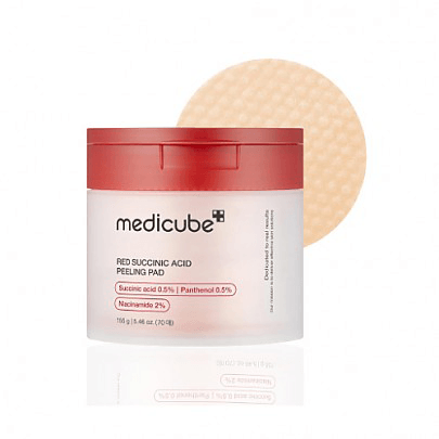 [MEDICUBE] Пилинг-пэды с янтарной кислотой Red Succinic Acid Peeling Pad (70шт)