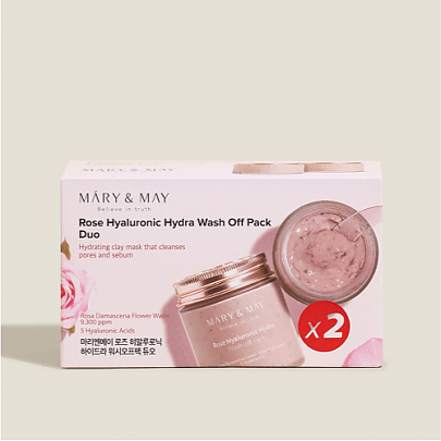 [Mary&May] Набор смываемых масок с розой Rose Hyaluronic Hydra Wash Off Pack Duo (125г x 2шт)
