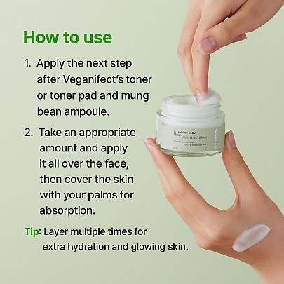 [Veganifect] Увлажняющий крем для сияния кожи Clean and Glow Sedum Moisture Cream 50гр