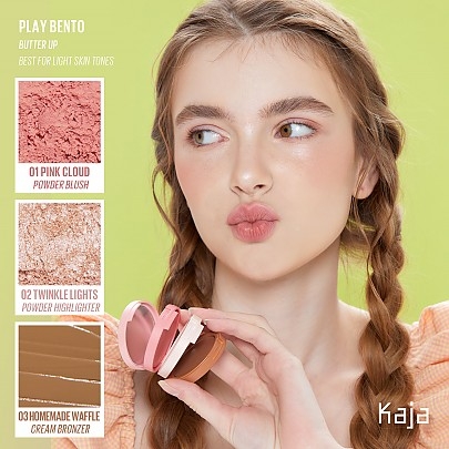 [Kaja] Румяна хайлайтер бронзатор 3-в-1 Play Bento (5 оттенков на выбор)