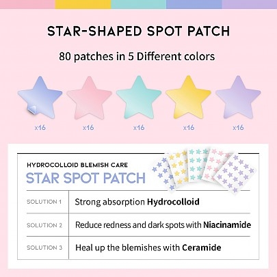 [OOTD] Патчи от акне Star Spot Patch (80 шт)