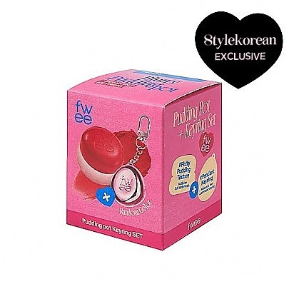 [fwee] Набор (румяна и брелок) *new Keyring Set* Lip&Cheek Blurry Pudding Pot (30 оттенков на выбор)