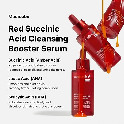 [MEDICUBE] Сыворотка-пилинг с янтарной кислотой (нужно смывать) Red Acne Succinic Acid Peel 40гр