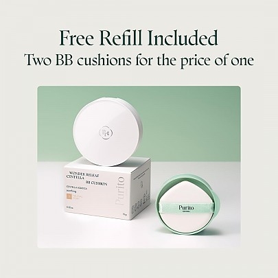 [Purito Seoul] Кушон с успокаивающим действием Wonder Releaf Centella BB Cushion (3 оттенка на выбор)