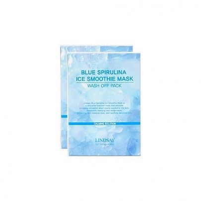[Lindsay] Смываемая маска (увлажняющее + охлаждающее действие) Blue Spirulina Ice Smoothie Mask Wash Off Pack (1гр*20шт)