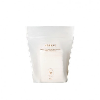 [HEVEBLUE] Хлопковые ватные диски Bleach-free Biodegradable Stretchy 100% Cotton Pads (60шт)