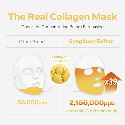 [SUNGBOON EDITOR] Гидрогелевые маски для сияния кожи Deep Collagen Niacin Vita C Brightening Mask (4шт)