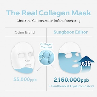 [SUNGBOON EDITOR] Гидрогелевые маски (глубокое увлажнение) Deep Collagen Hyalu-B5 Hydrating Mask (4шт)