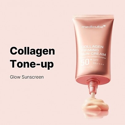 [MEDICUBE] Солнцезащитный крем с эффектом тон-ап Collagen Firming Sun Cream 50+SPF PA++++ 50мл
