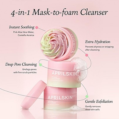 [APRILSKIN] Маска-пенка Pink Aloe Pack Cleanser 120гр