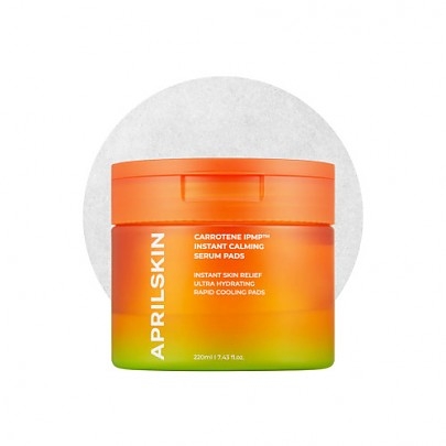 [APRILSKIN] Тонер-пэды (успокаивающее действие и увлажение) Carrotene IPMP Instant Calming Serum Pads (80шт)