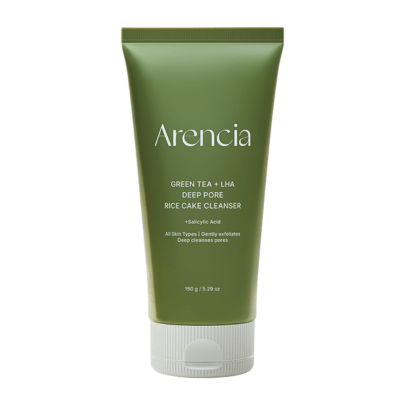 [arencia] Пенка для глубокого очищения в тубе Green Tea + LHA Deep Pore Rice Cake Cleanser 150мл
