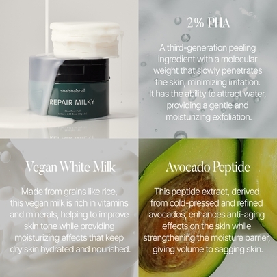 [shaishaishai] Молочные пилинг-пэды c PHA Repair Milky Skin Peel Pad 120мл (60 шт)