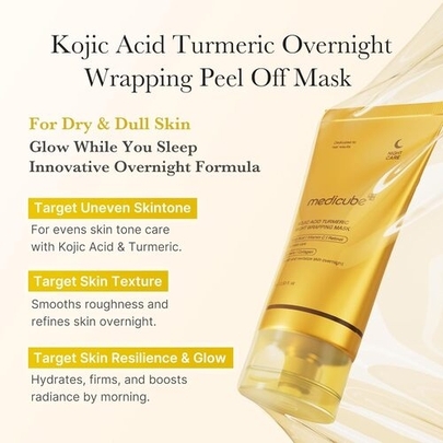 [MEDICUBE] Ночная маска-пленка для ровного тона Kojic Acid Turmeric Night Wrapping Mask 75мл