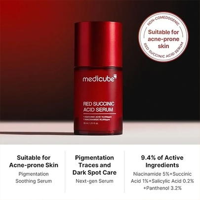 [MEDICUBE] Сыворотка с янтарной кислотой Red Succinic Acid Serum 30мл