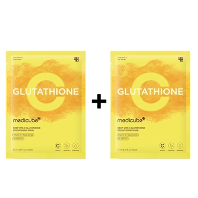 [MEDICUBE] ★1+1★  Тканевая маска для ровного тона Deep Vita C Gluththione Mask (1шт)