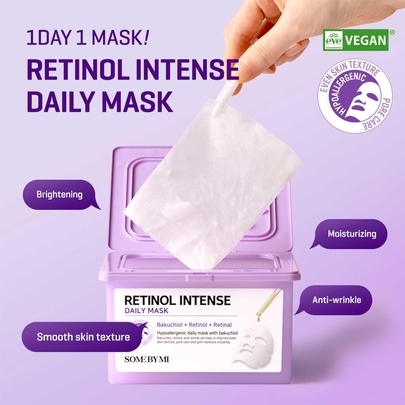 [SOME BY MI] Ежедневные тканевые маски с ретинолом Retinol Intense Daily Mask (30шт)