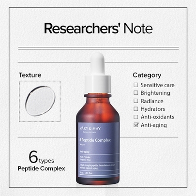 [Mary&May] *Большой объем* Сыворотка с пептидным комплексом 6 Peptide Complex Serum 80мл