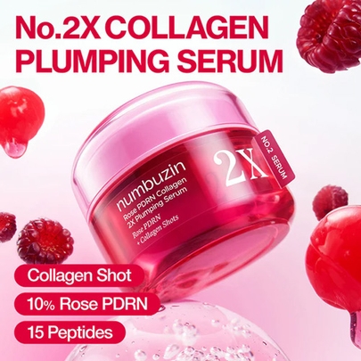 [Numbuzin] Сыворотка для лица с микроиглами No.2 Rose PDRN Collagen 2X Plumping Serum 30мл