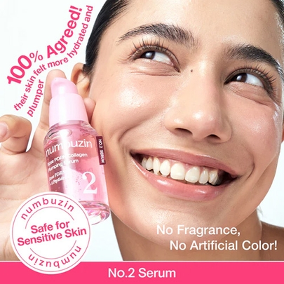 [Numbuzin] Сыворотка для повышения упругости кожи No.2 Rose PDRN Collagen Plumping Serum 30мл