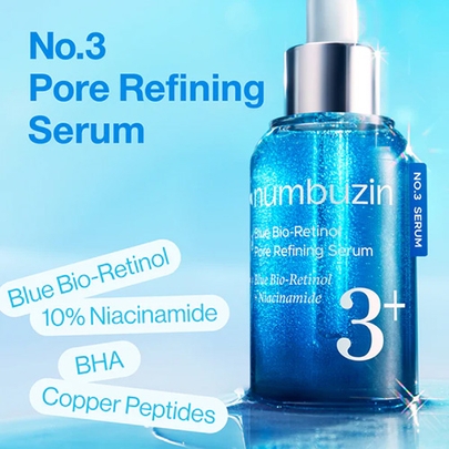 [Numbuzin] Сыворотка с ретинолом для пор No.3 Blue Bio-Retinol Pore Refining Serum 30мл
