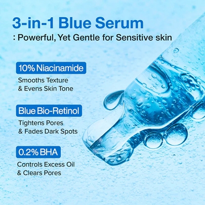 [Numbuzin] Сыворотка с ретинолом для пор No.3 Blue Bio-Retinol Pore Refining Serum 30мл