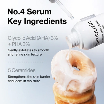 [Numbuzin] Сыворотка в саше No.4 Ceramide AHA Glazed Skin Prep Serum 1.3мл (10шт)