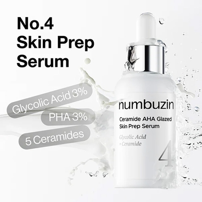 [Numbuzin] Сыворотка для лица No.4 Ceramide AHA Glazed Skin Prep Serum 30мл