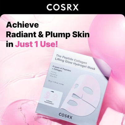 [COSRX] Гидрогелевая маска с пептидами и коллагеном The Peptide Collagen Lifting Glow Hydrogel Mask (3шт)