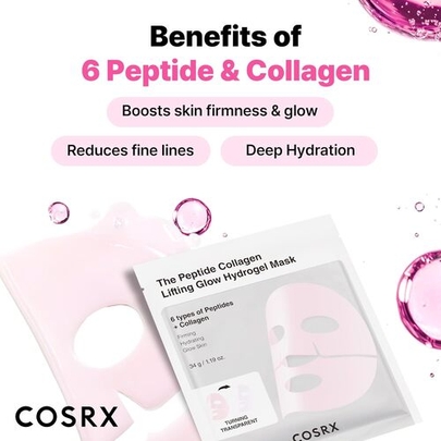 [COSRX] Гидрогелевая маска с пептидами и коллагеном The Peptide Collagen Lifting Glow Hydrogel Mask (3шт)