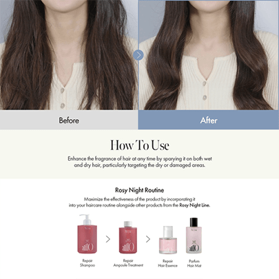 [anillo] Парфюмированный спрей для волос Rosy Night Parfum Hair Mist 100мл