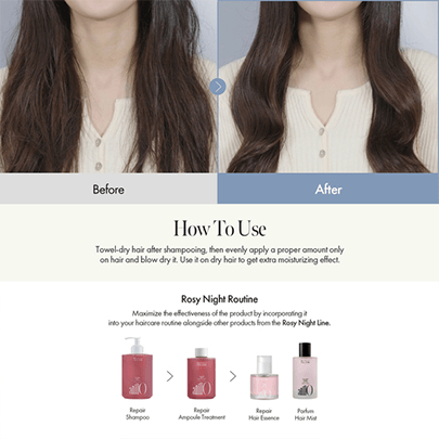 [anillo] Восстанавливающая эссенция для волос Rosy Night Repair Hair Essence 50мл