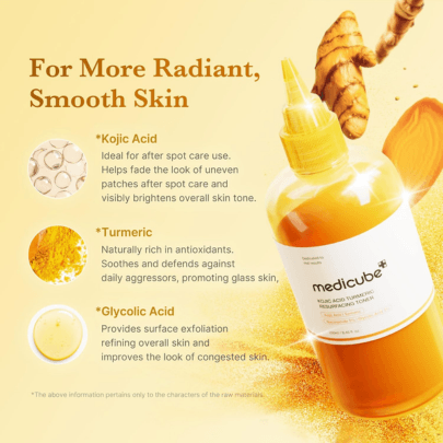 [MEDICUBE] Тонер с койевой кислотой и куркумой для ровного тона Kojic Acid Turmeric Resurfacing Toner 250мл