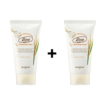 [Skinfood] ★1+1★  Очищающая рисовая пенка Rice Daily Brightening Cleansing Foam 150мл