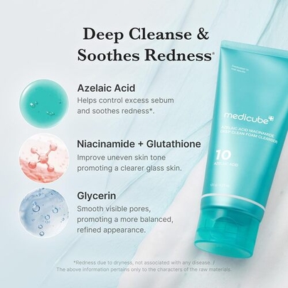 [MEDICUBE] Очищающая пенка с ниацинамидом Azelaic Acid Niacinamide Deep Clean Foam Cleanser 120мл