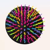 [EYECANDY] Расчёска для деликатного ухода Rainbow Volume S Brush Compact Black