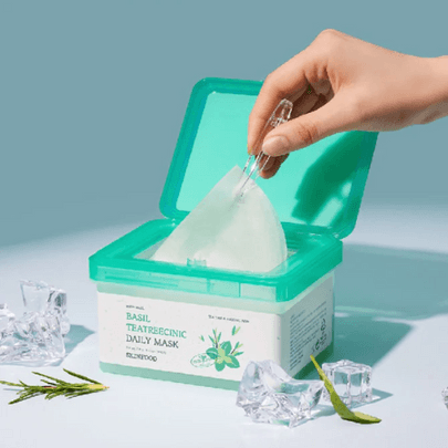 [Skinfood] Тканевые маски Basil Tea Tree C-Nic Daily Mask 30шт